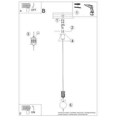Sollux SL.1739 - Luster na lanku HALO 1xG9/8W/230V pr. 12 cm modrá