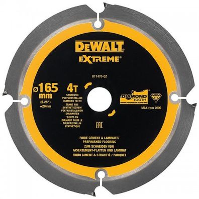 Pílový list na cementovláknité dosky a laminát 165x20 mm 4z DeWALT DT1471