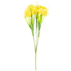 Umelá kytica Narcis s 15 kvetmi, žltá, 32 cm