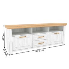 KONDELA Sudbury B tv stolík dub craft zlatý / dub craft biely