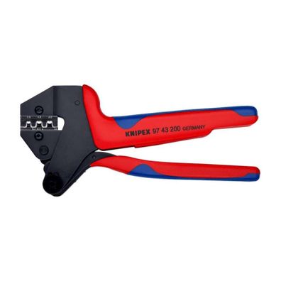 Knipex 97 43 200 Viacúčelové lisovacie kliešte 200 mm, na výmenné lisovacie profily