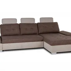 Moderná rohová sedacia súprava DIOR s rozkladom, hnedá (orion 3040 06/02), Ľavá