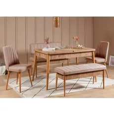 Hanah Home Jedálenský set Vina 5D borovica atlantická/béžová