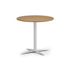 Konferenčný stolík AURA, priemer 80 cm, biela podnož, buk