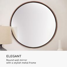 Casa Chic Fournier Nástenné zrkadlo s kovovým rámom okrúhle 58.8 x 58.8 cm
