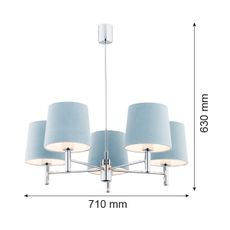 Argon 2076 - Luster na tyči BOLZANO 5xE27/15W/230V šedá