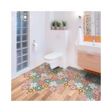 Sada 10 samolepiek na podlahu Ambiance Floor Stickers Hexagons Lorena, 40 × 90 cm