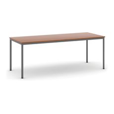Stôl jedálenský, 2000 x 800 mm, tmavo sivá podnož, čerešňa