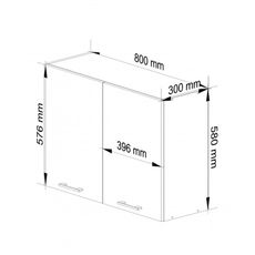 Kuchynská skrinka OLIVIA W80 H580 - biela/beton