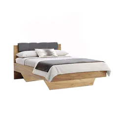 3kraft Dvoulůžková postel Ramona 140x200 s šuplíky dub Craft/matná láva