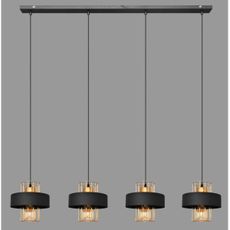 Luster na lanku VOLTA 4xE27/15W/230V čierna/zlatá