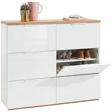 Carryhome SKRINKA NA TOPÁNKY, biela, farba duba, 120,0/102,30/35,0 cm