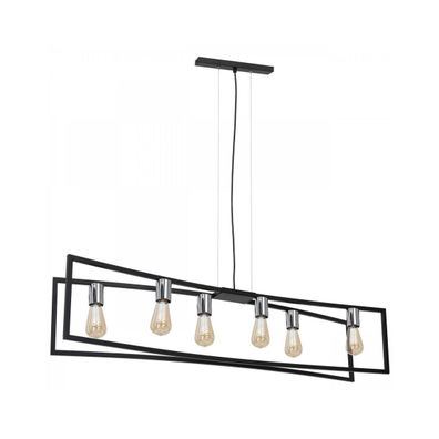 Luster na lanku TUNJA 6xE27/60W/230V čierna/chróm