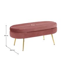 KONDELA Noblin Typ 2 taburetka ružová (Velvet) / zlatá