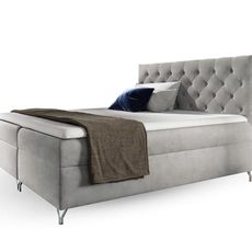 Wilsondo Čalúnená boxspring posteľ s matracom Guliette 120x200 - sivá