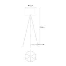 Zuma Line A4001-BK - Stojacia lampa CARA 1xE27/40W/230V čierna/zlatá
