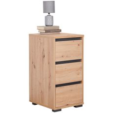 Carryhome NOČNÝ STOLÍK, antracitová, farba duba, 40/79/48 cm