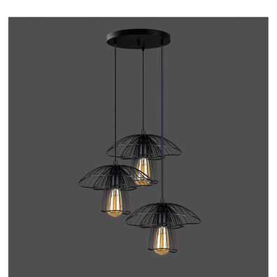 Čierne závesné svietidlo Squid Lighting Root, výška 117 cm