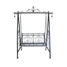 Čierna kovová záhradná hojdačka Kari - Garden Pleasure