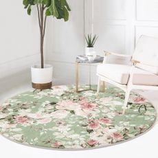 Svetlozelený prateľný okrúhly koberec vhodný pre robotické vysávače ø 80 cm Comfort – Mila Home