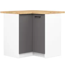 Ak furniture Kuchyňská rohová skříňka Olivie S 90 cm bílá/grafitově šedá mat