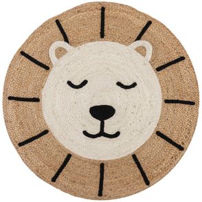 Flair Rugs koberce Detský koberček Jute Kids Lion Natural - 100x100 (priemer) kruh cm