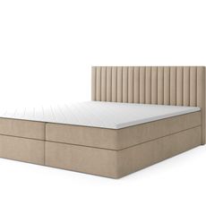 Čalúnená boxspring posteľ Lamella - béžová Rozmer: 180x200