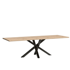 Jedálenský rozkladací stôl, dub artisan/čierna, 160-260x90x75 cm, KOLI