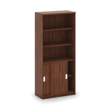 Kombinovaná kancelárska skriňa MIRELLI, 800 x 400 x 1800 mm, orech