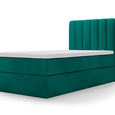 Čalúnená boxspingová jednolôžková posteľ Lamella mini 100x200 - smaragdová