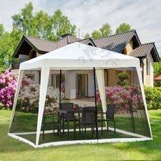 Záhradný párty stan 3 x 3 m s bočnicami (moskytiéry) | krémový