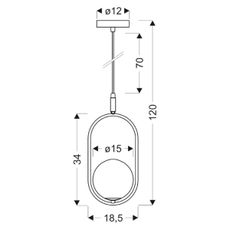 Luster na lanku CORDEL 1xG9/28W/230V zlatá