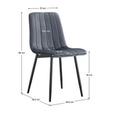 KONDELA Ramita Typ 1 jedálenská stolička tmavosivá (Velvet) / čierna