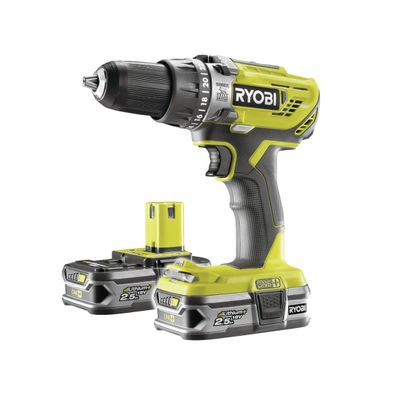 Ryobi R18PD3-225S aku 18 V vŕtačka + 2x batéria 2,5 Ah + nabíjačka ONE +