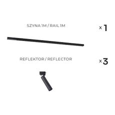 Zuma Line 3558 - Bodové svietidlo do lištového systému LULU 3xGU10/35W/230V čierne