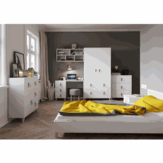 Komoda, biela, ABS hrany, FIERA 3S