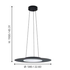 Eglo 99125 - LED RGB Stmievateľný luster na lanku COMPO ROSSO-C LED/16W/230V
