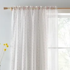 Biela/ružová záclona 140x229 cm Floral Stripe – Catherine Lansfield