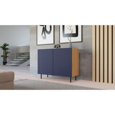 Komoda Kama 2D slim - dub artisan/modrá