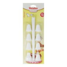 Súprava 3 ozdobných vrecúšok so 7 nádstavcami Metaltex Cake Decor