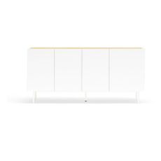 Biela/v prírodnej farbe nízka komoda v dekore duba 165x78 cm Arista – Teulat
