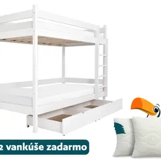 Wilsondo Poschodová posteľ s úložným priestorom Paula 2 90x200 Biela