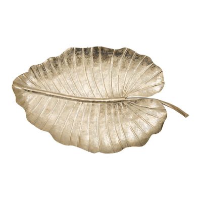 Dekorácia v zlatej farbe Mauro Ferretti Leaf, 35,5 × 23 cm
