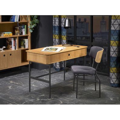 HALMAR Smart B-1 písací stôl so zásuvkou dub prírodný / čierna
