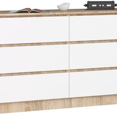 Ak furniture Komoda Rollo K 138,4 cm dub sonoma/biela