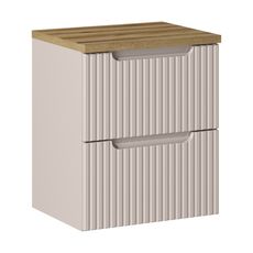 Comad Závěsná skříňka pod umyvadlo Nova Cashmere II s deskou 50 cm kašmírová/dub evoke