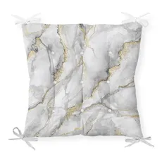 Sedák na stoličku Minimalist Cushion Covers Marble Gray Gold, 40 x 40 cm
