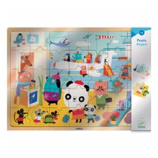 Detské drevené puzzle Djeco Letisko