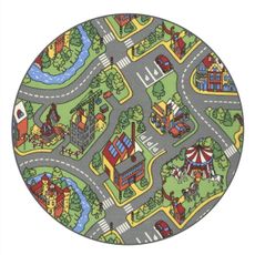 Vopi koberce Detský kusový koberec Hravé mesto kruh - 57x57 (priemer) kruh cm