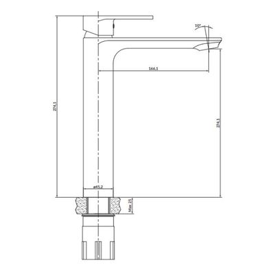 Cersanit S951-335 - Umývadlová batéria CREA 27,4 cm nikel